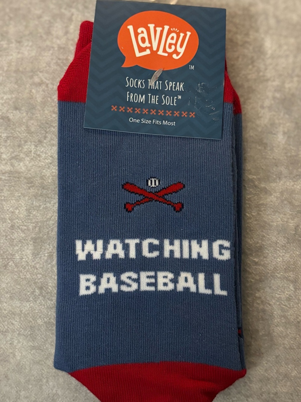 Lavley “I’d Rather Be Watching Baseball” Novelty Socks NWT One Size